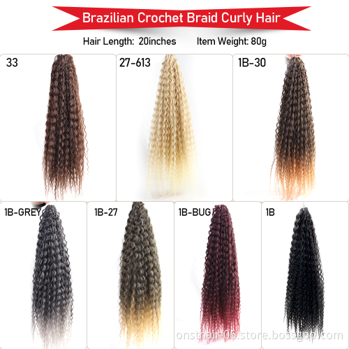 Onst Brazil Wave Braids In Synthetic Hair Extension Curly Crochet Wavy Braid Hair 20inch Ombre Weave Braiding Hair Extensions